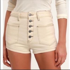 Free People Bridgette Shorts in Ecru NWT